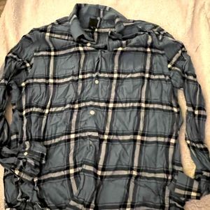 H&M blue cotton button up long sleeve, soft cotton